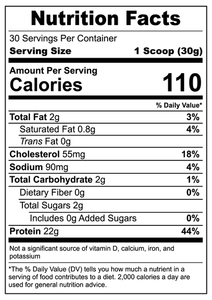 supplements and nutrition facts of this non-gmo grass-fed whey protein